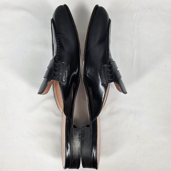 J.CREW ACADEMY SLIP-ON PENNY-LOAFER MULES – BLACK PATENT LEATHER – SIZE 7.5 - Picture 10 of 11